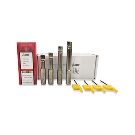 iCarbide 4pcs 1/2 Shank Indexable Boring Bar Set with 10 pcs TCMT110204 Carbide Inserts