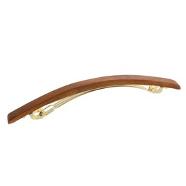 VINGTAINE H7207-LBR- Women's Wood Line Barrette, Simple, Natural, Thin, Casual, Stylish, Hair Accessory,