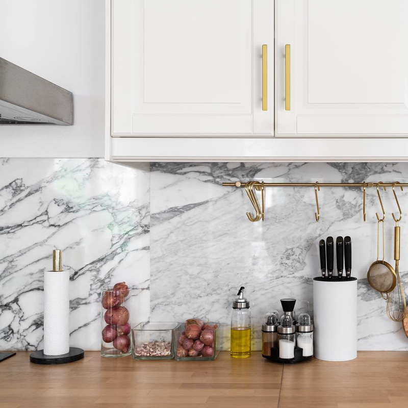 Ravinte 5 Pack Gold Cabinet Handles 4-1/2 Inch Brushed Brass