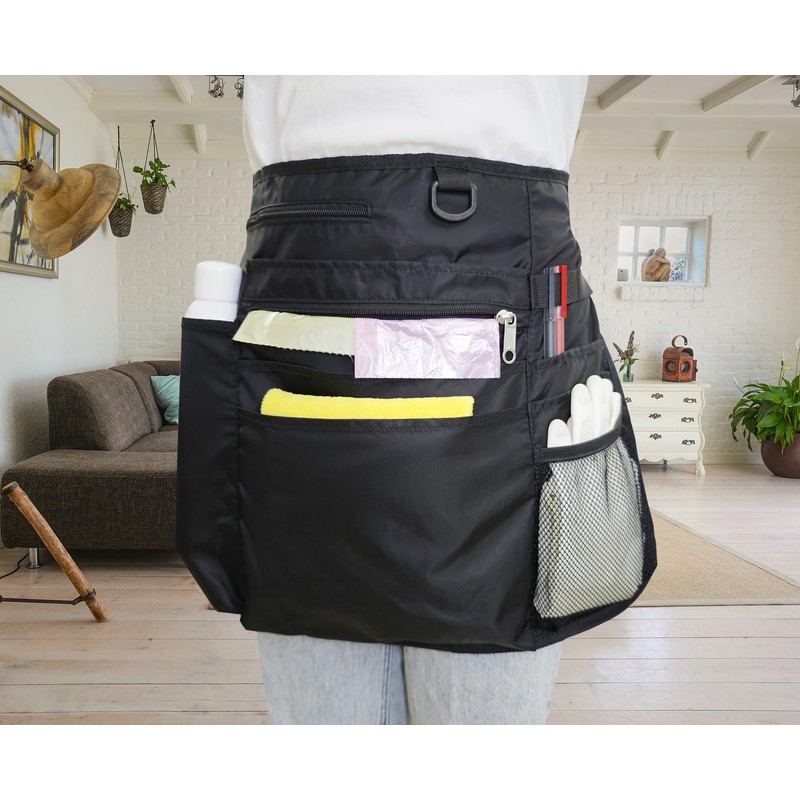 Bafelia Waterproof Cleaning Apron with 8 Pockets, Housekeeping Uniform Supplies,