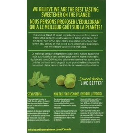 Whole Earth Sweetener Company Stevia & Monk Fruit Sweetener, Erythritol Sweetener, Sweet Leaf Stevia Packets, Sugar Substitute, Natural Sweetener, 80-Count