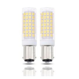 Lamsky Ba15d led Light Bulb 7.5W,B15 Double Contact Bayonet Base,120V Warm White 3000K,75W 80W JD Type T3/T4 Halogen Bulb Replacement Bulb,Not Dimmable(2-Pack)