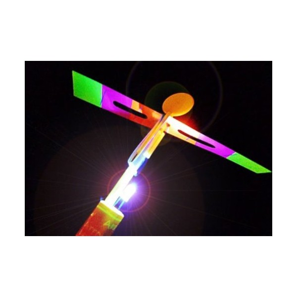 LED Light Up Glowing Slingshot Helicopter Flashing Bright Lights (10)