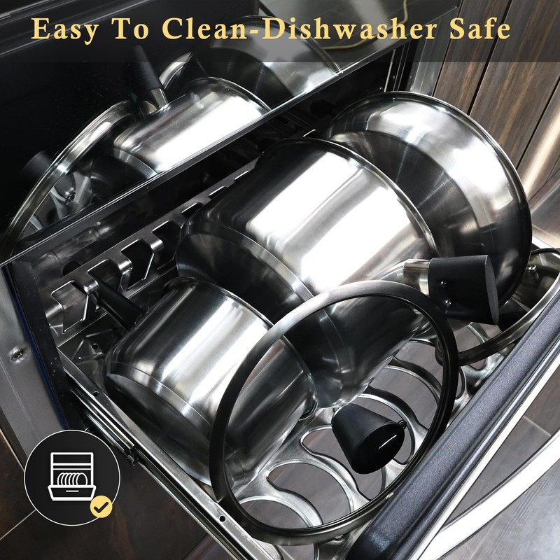 Meythway 𝐔𝐏𝐆𝐑𝐀𝐃𝐄 Stainless Steel Pots and Pans Set Non Toxic,