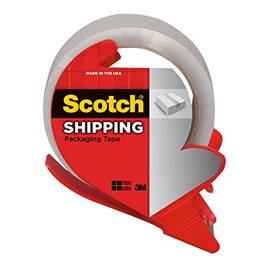 Scotch Shipping Packaging Tape with Dispenser, 1.88 in. x 84.2 yd., Clear, 1 Dispenser/Pack