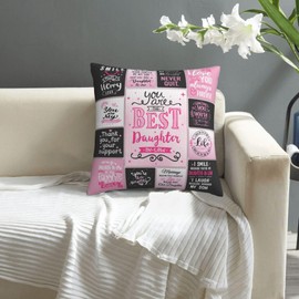 Mothers Day Daughter in Law Gifts - Daughter in Law Gifts from Mother in Law - Gifts for Daughter in Law - Future Daughter in Law Birthday Gifts - Best Daughter in Law Pillow Cover 18X18 inch