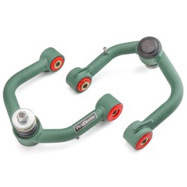 Front Upper Control Arms for 2000-2006 Toyota Tundra, 2001-2007 Toyota Sequoia, 2-4" Lift Suspension Tubular Arms with Ball Joint, Replacement OEM Factory Suspension Arms, Wrinkle Green