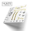 Hunts England - 11th Wedding Anniversary Card - Happy Steel