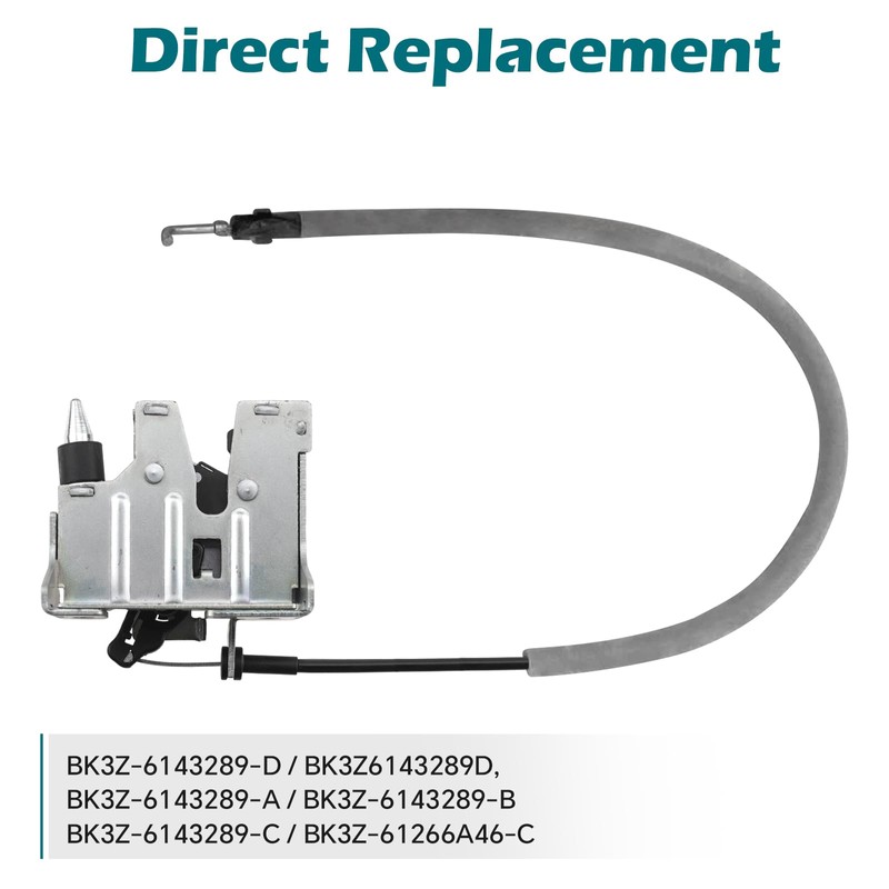 Rear Door Lower Latch Lock with Release Control Cable Assembly