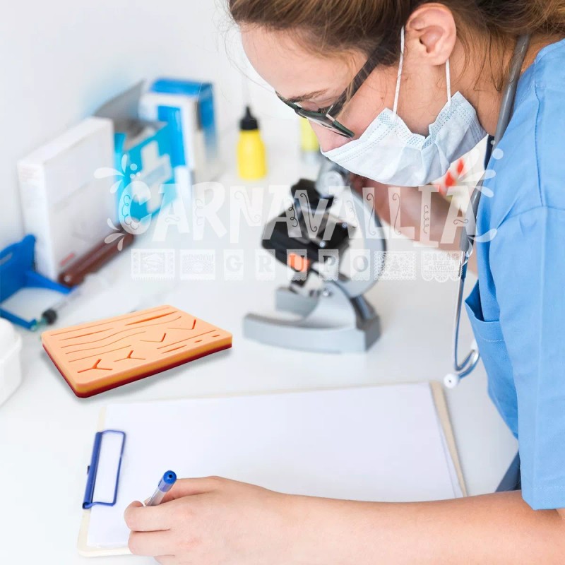 Grupo Carnavallia Simulador Piel 3capa Almohadilla Silicón Práctica Sutura Doc
