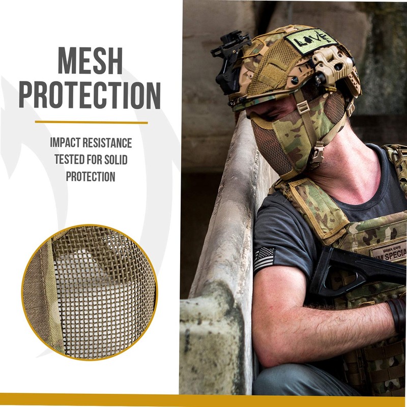 OneTigris 6" Foldable Half Face Airsoft Mesh Mask with Ear