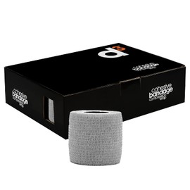 d3 Cohesive Bandage Compression Football Sock Tape Shinguard Wrap Silver (12 Rolls) 50mm x 5 metres Sports Wrist Ankle Injury Support Strapping Pet & Vet Wrap Cats, Dogs