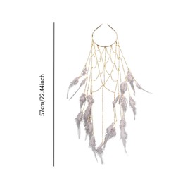Harilla Quasten Feather Stirnband Kopfbedeckungen Sommer einzigartige Extra Long Beach Head Chain Headschmuck für Brautmonaten Tag Urlaub Mädchen, Gold