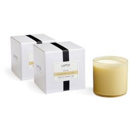 LAFCO New York Signature Candle, Chamomile Lavender - 15.5 oz, 2 Pack - 90-Hour Burn Time - Reusable, Hand Blown Glass Vessel - Made in The USA