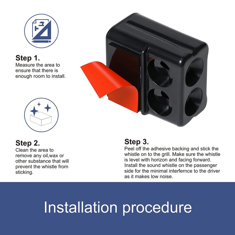 CITKOU Deer Whistles for Car, Universal Fit, Black Plastic, Dual