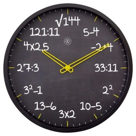 NexTime Wall Clock, Black, One Size