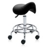 DR.LOMILOMI Pneumatic Swivel Rolling Stool 506 with Foot Ring for