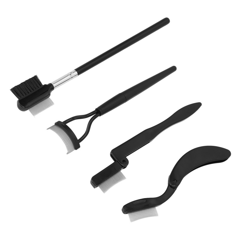 4 Pieces Folding Eyebrow Comb Eyelash Separator Grooming Brush Portable