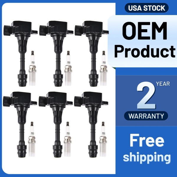 Unbranded 6 spark plugs and coil packs UF349 Fit Nissan