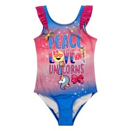 Dreamwave JoJo Siwa Little Girls One-Piece Bathing Suit Pink/Blue 7-8