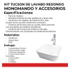 Ceramosa Kit Lavabo Ovalin + Monomando+ Contra + Cespol Baño