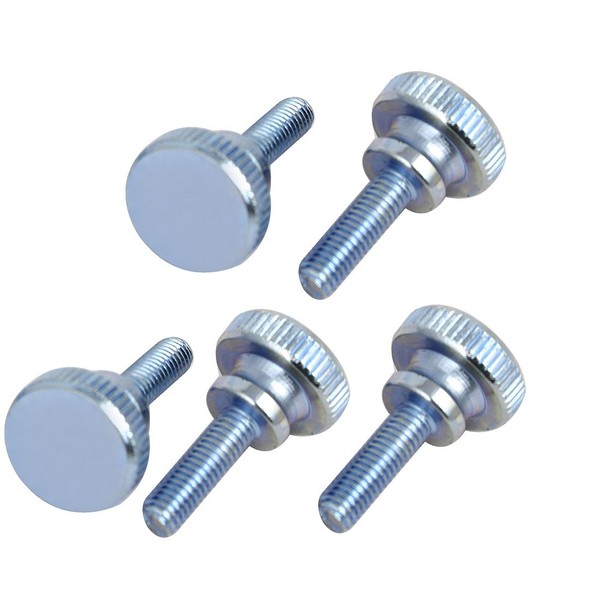 sourcingmap® M5x16mm Flat Knurled Head Fully Threaded Thumb Screws Bolts