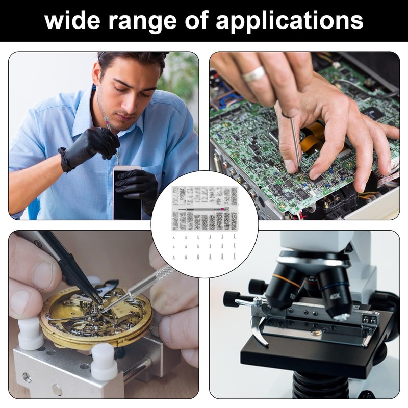 HexinYigjly 500-Pack M1.2/M1.4/M2 Self-Tapping Micro Screws - Universal Multi-Purpose Repair