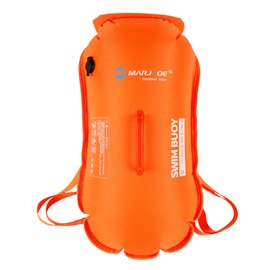 willceal 28L Swim Buoy Dry Bag, Inflatable Tow Float and Watertight Dry Bag,Swim Buoy for Water Sports, Open Water Swimmers, Triathletes, Kayakers and Snorkelers(Orange)