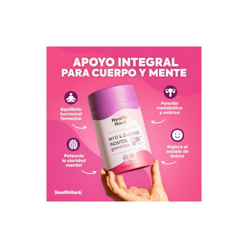 Myo Inositol y D-Chiro Inositol 40:1 180 Gomitas Sin Azúcar