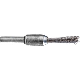 PFERD 83285 Singletwist Stem Mounted Power Knot End Brush with Coated Cup, Round Shank, Stainless Steel Bristles, 1/4" Diameter, 0.020" Wire Size, 2-3/4" Length, 20000 Maximum RPM, 1/4" Shank Diameter