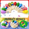 Jeinbuil Pack of 12 Maracas Wooden Rattle Baby Rattles for