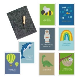 Familienmomente Craft Set for Prickling First Day at School (Craft Set Affirmation Cards)