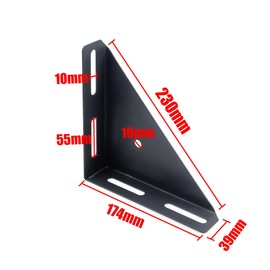 Mewutal 4pcs 9.5-Inch Triangle Corner Bracket, Heavy Duty High Strength Bedframe Corner Brace for Furnniture Cabinet Cupboard Storage Box, Max Load 260lbs (Black)