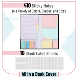 Mr. Pen- Sticky Notes Set, 410 Pack, Pastel Colors, Divider Sticky Notes, School Supplies, Office Supplies, Planner Sticky Note Dividers Tabs, Book Notes