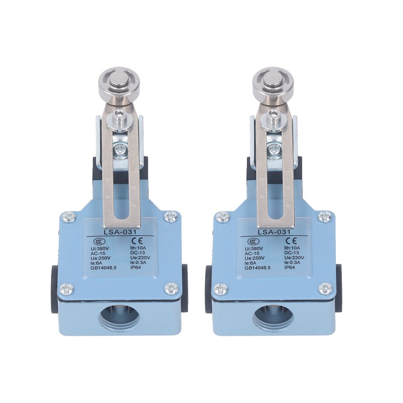 2Pcs Momentary Limit Switch Adjustable Roller Micro Limit Travel Switch