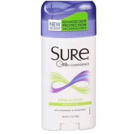 Sure Deodorant 2.7 Ounce Original Solid Fresh & Cool (79ml) (2 Pack)