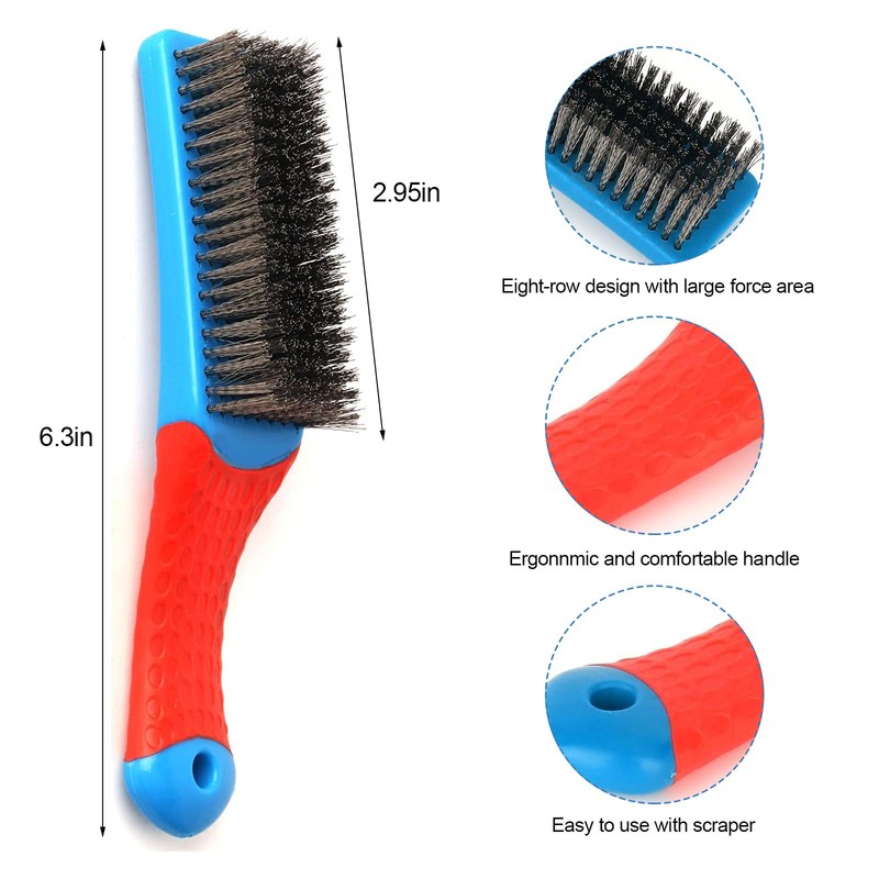 2 Pack Wire Brushes for Cleaning-Heavy Duty Stainless Steel Wire