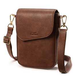Crossbody Bag with Phone Pocket, Deep Compartment, 4 Card Slots & Coin Pocket" (Vintage Coffee - Solid)