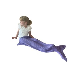 Purple Baby and Toddler Mermaid Tail Blanket Girls Mermaid Baby Blanket Receiving Blanket Photo Prop Soft Knit Wearable Stroller Blanket Shower Gift Birthday Princess Fantasy