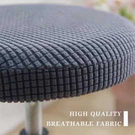 Nirrn Black Elastic Round Bar Stool Cover (1 PCS), Beauty and Hair Care Round Cushion Protector Bar Coffee Counter High Foot Chair Cover