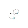 Natural Larimar Minimalist Stainless Steel Hoop Earrings