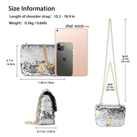 GLITZALL Crossbody Bags for Women Fashion Evening Party Shining Sequins Shoulder Bag Clutch Chain Strap Glitter Handbag