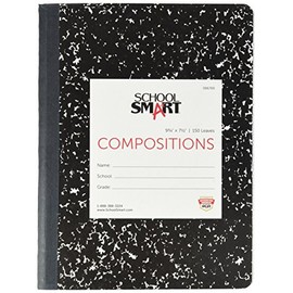 School Smart Hard Cover Ruled Composition Book, 150 Sheets, 9-3/4 x 7-1/2 Inches - 086769