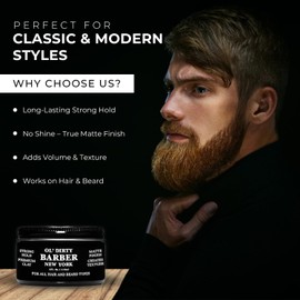 OL' DIRTY BARBER NYC Styling Clay For Men - Strong Hold Water Base Clay for Matte Finish | Long Lasting for All Hair Types - Hair Wax Clay