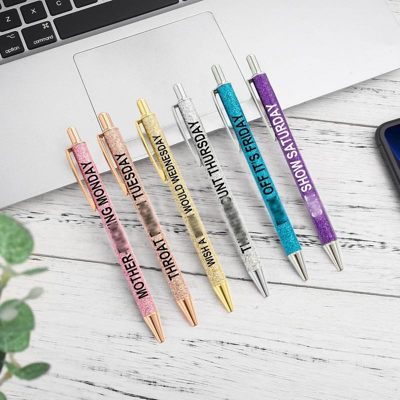 7 count Funny Daily Pens Swear Word Weekend Set, Bad
