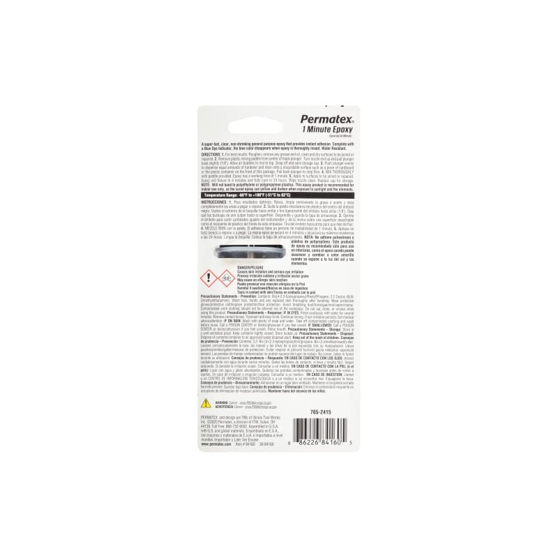 Permatex 84160 PermaPoxy 1 Minute General Purpose Epoxy, 0.84 oz.