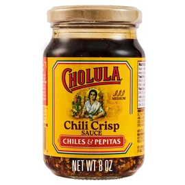 Cholula Chili Crisp Sauce, Chiles & Pepitas, Crunchy Topping for Tacos, Tostadas, Eggs, Pizza and More, 8 oz