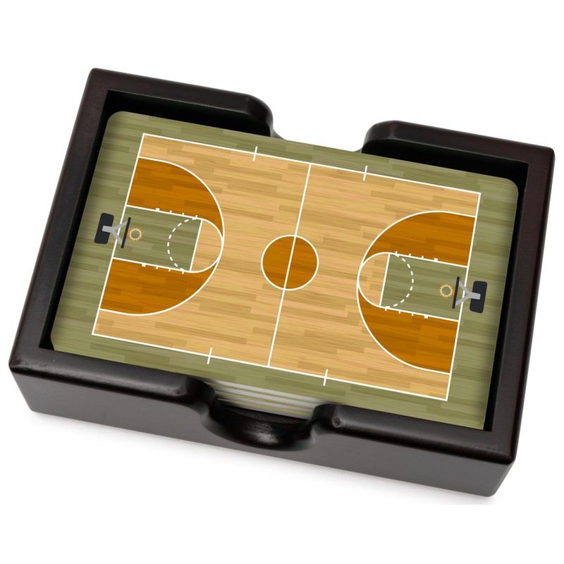 Basketball Ceramic Coasters with Holder. Absorbent Coaster for Drinks, Coaster