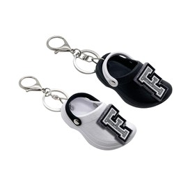 MZLGEK Cute Shoe Keychains with Initial Letters, Mini Backpack Key Chains Charms.(White, F), White, Mini