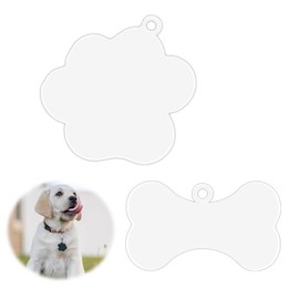 AYVRUOP 2 Stück hundemarke personalisiert,hundemarke,welpen zubehör,Haustier Typenschild, Acryl diy Hundetag, Knochen, Pfoten Form,Geeignet für Haustierhunde